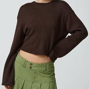 Urban Outfitters Urban Renewal Remnants Bubble Drippy Sleeve Pullover in Brown S